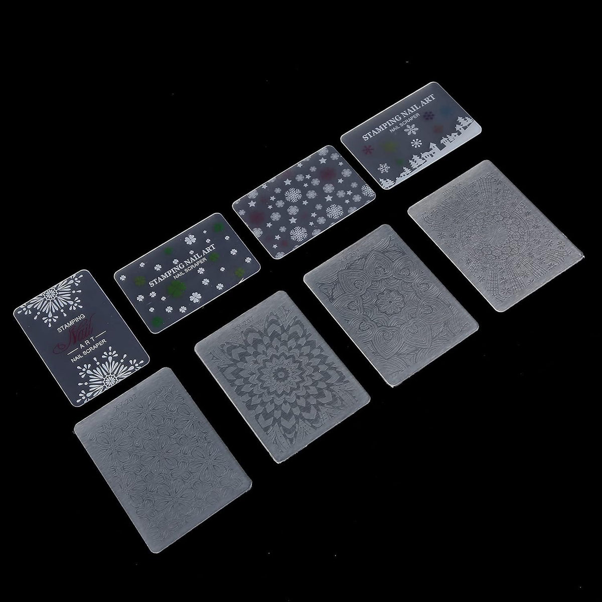 NAILWIND Nail Stamper Kit, Nail Stamping Plates Double Ended, Manicure Stamping Plates Clear Printing Exiqiusite Scraper for Home for Salon - Image 6