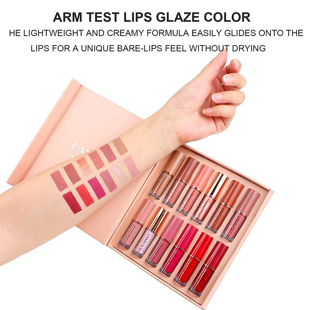 COSLUXE 12Pcs Velvet Matte Liquid Lipstick Set, Waterproof Long Lasting Non-Stick Cup Not Fade Nude Lip Gloss Set, UP TO 24 HOURS, Professional Lip Makeup Gift Kit for Women Girl 2.5x12 - Image 2
