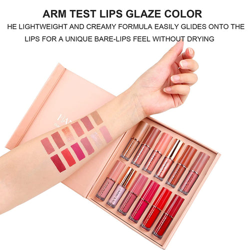 COSLUXE 12Pcs Velvet Matte Liquid Lipstick Set, Waterproof Long Lasting Non-Stick Cup Not Fade Nude Lip Gloss Set, UP TO 24 HOURS, Professional Lip Makeup Gift Kit for Women Girl 2.5x12 - Image 2
