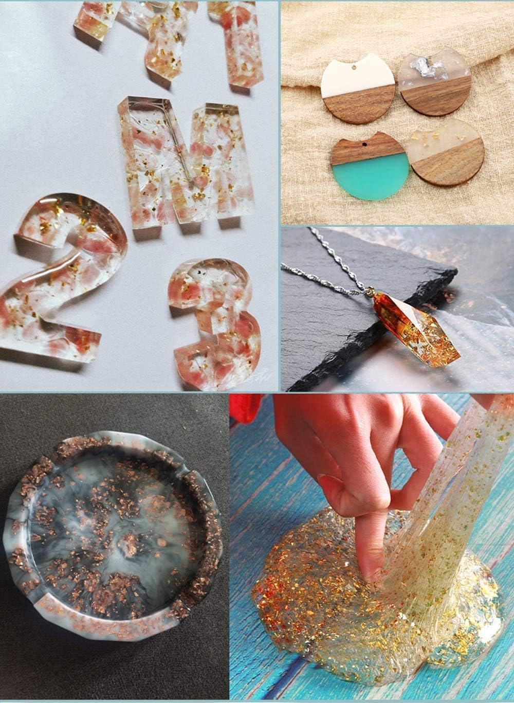 NAILWIND foil paper for nail art | nail art foil paper | 6Pcs Foil Flakes for Resin | for Nails, Painting, Crafts, Slime and Resin Jewelry Making - Image 5