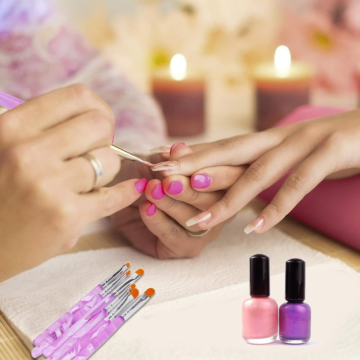 NAILWIND 7 Pcs Nail Art Brush Pen UV Gel Acrylic Nail Brush False Nail Art Tips Builder Gradient Painting Gel Nail Polish Brush Set Tools - Image 9