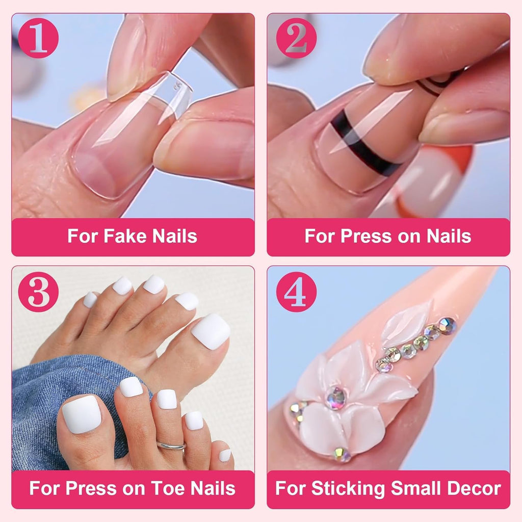 NAILWIND Brush On Nail Glue - Fast Drying Adhesive for Glue-On Nails & Repairs with Brush-On Applicator, Ideal for Tips & Wraps, Net 10ml - Image 7