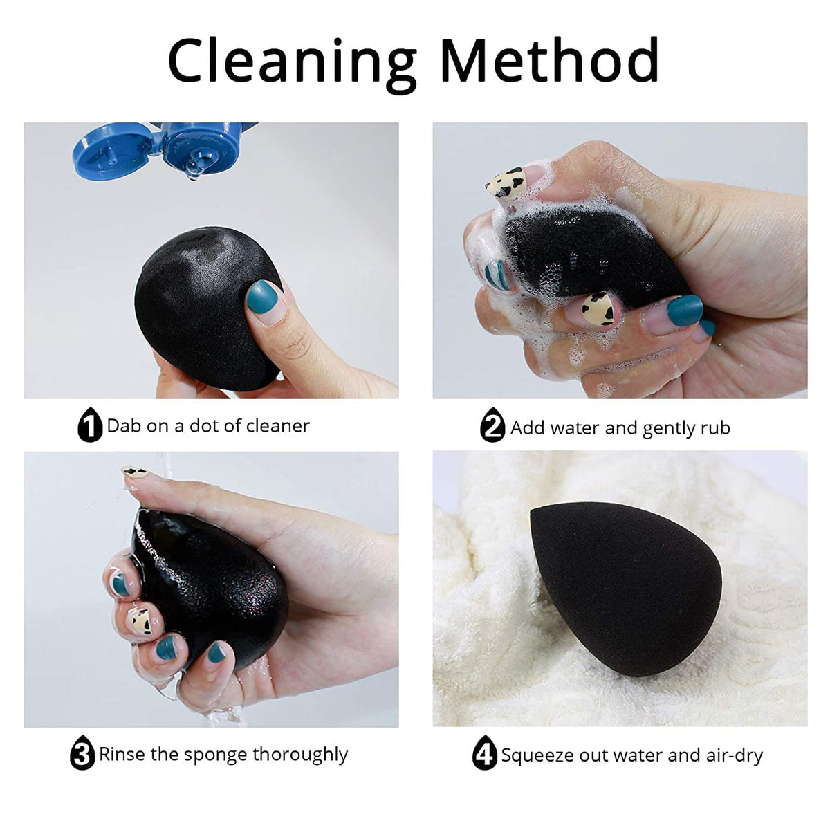 Cosluxe Professional 8 in 1 Makeup Sponge Multicolour,Cotton Pad Applicator Foundation Makeup Blender Powder Buff Sponge Cosmetic Puff Women's & Girls Cosmetic Makeup Beauty Pack of 2 - Image 8