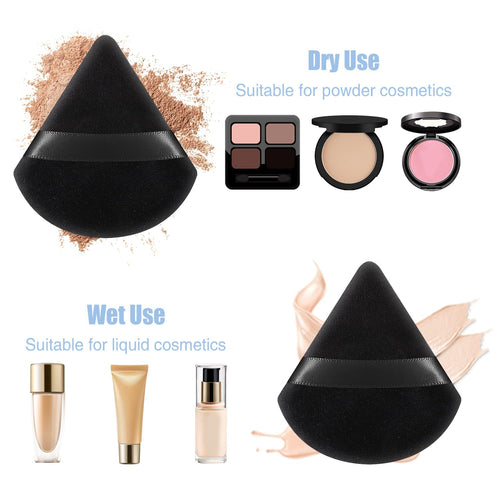 COSLUXE 15pcs Triangle Powder Puff for Women Makeup Sponge Multicolored Face Dry Wet Puff for Loose Body Powder, Cotton Cosmetic Sponge for Contouring, Under Eyes and Corners - Image 2