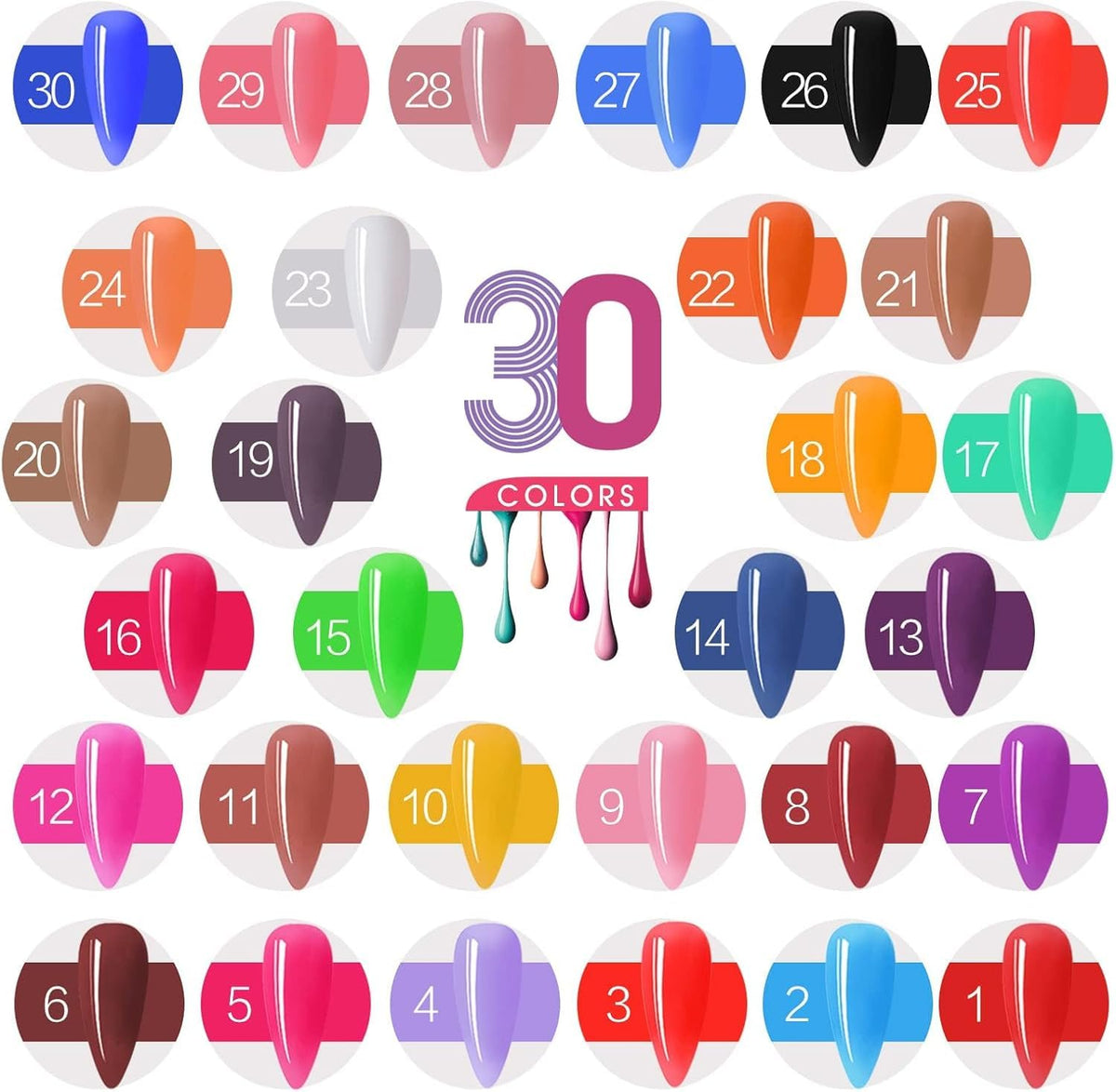NAILWIND Gel Nail Polish, 36 Colors 8ML Nail Art Pigment Set Gel Polish Solid Glue Extension Gel With One Nail Brush One Nail File for Nail Art DIY Design - Image 8