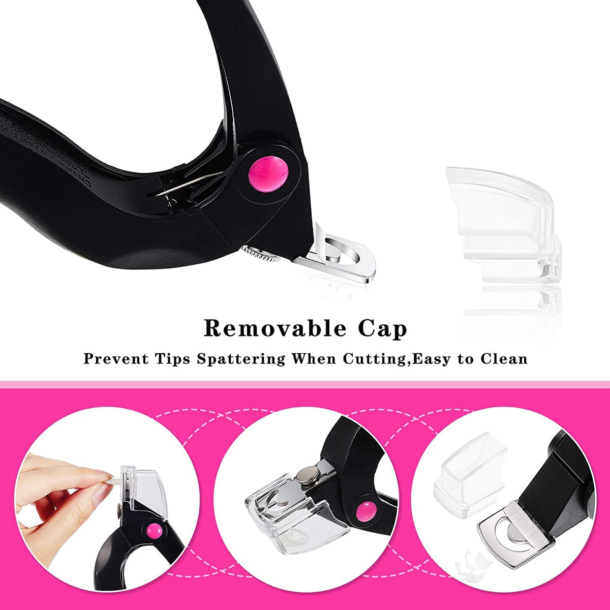 COSLUXE Nail Art Nail Edge Clipper Cutter Manicure Tool For Acrylic Gel False Tips Fake Nail Clippers Cutte, Adjustable Triple cut Nail Tip Clippers, - Image 2