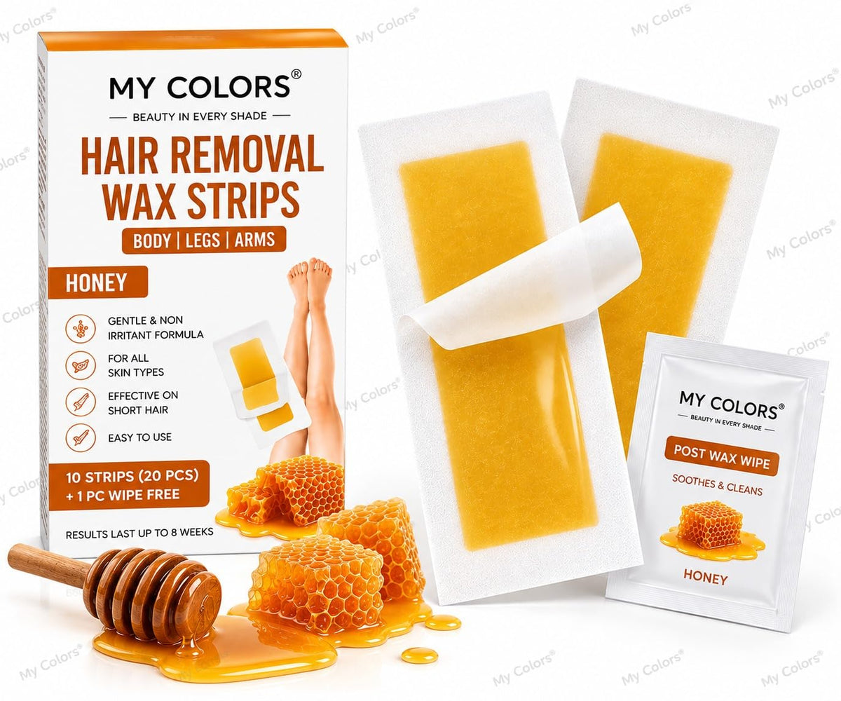 MY COLORS Hair Removal Wax Strips, Chocolate, 10 Strips (20 Pcs) - Image 5