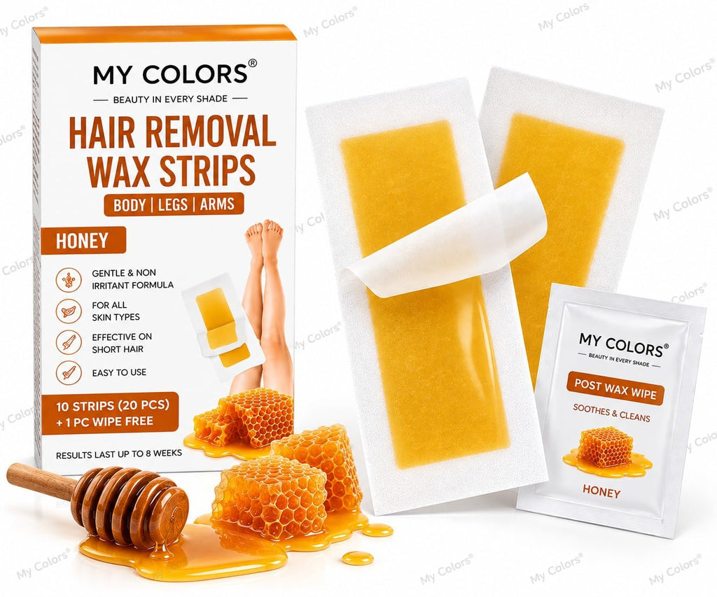 MY COLORS Hair Removal Wax Strips, Lavender, 10 Strips (20 Pcs) - Image 5