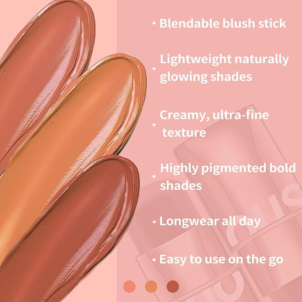 COSLUXE O TWO O Blush Stick for Cheeks Makeup,Waterproof Cream Blush Face Stick Multi-Use Lip and Cheek Tint, Lightweight Easy to Blend Natural Cream Blusher (05 - Rose Red - Obsessed) - Image 5