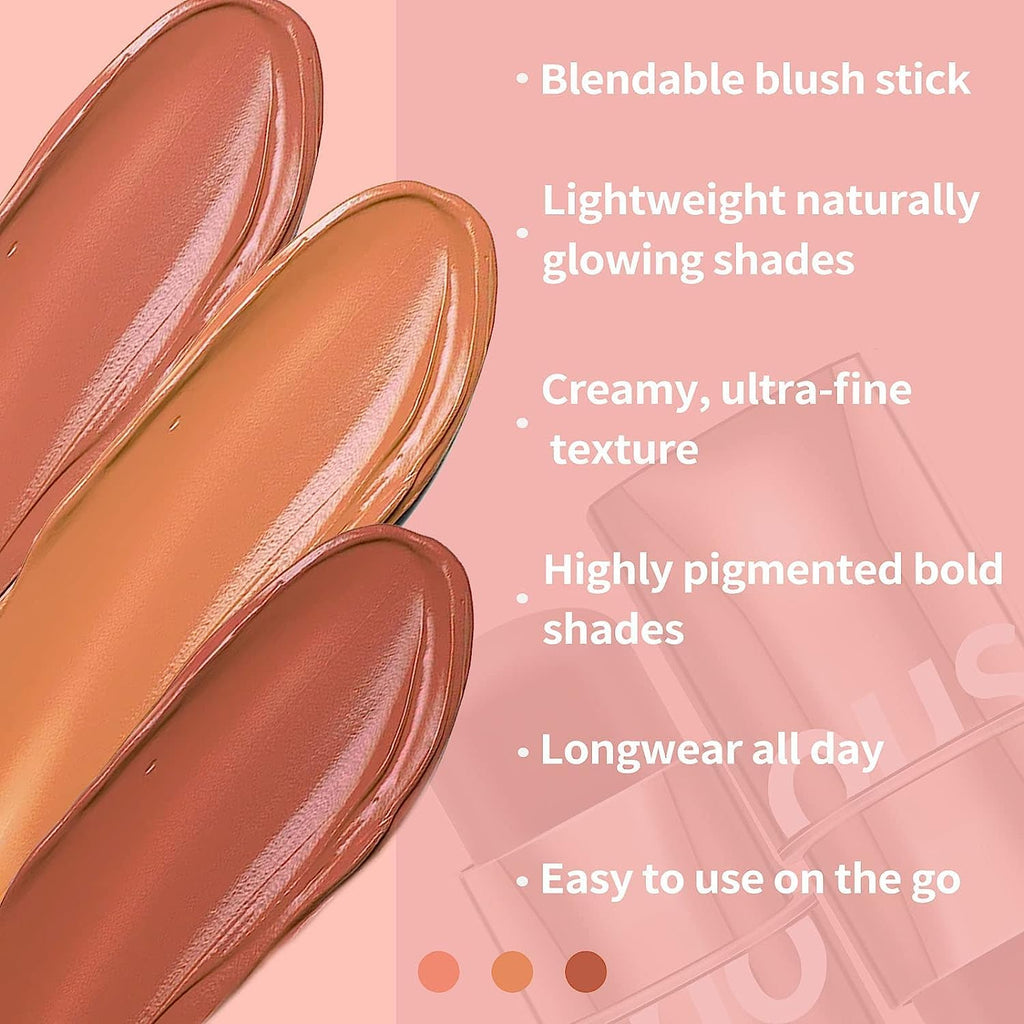 COSLUXE O TWO O Blush Stick for Cheeks Makeup,Waterproof Cream Blush Face Stick Multi-Use Lip and Cheek Tint, Lightweight Easy to Blend Natural Cream Blusher (06 - Pink - Doting) - Image 5