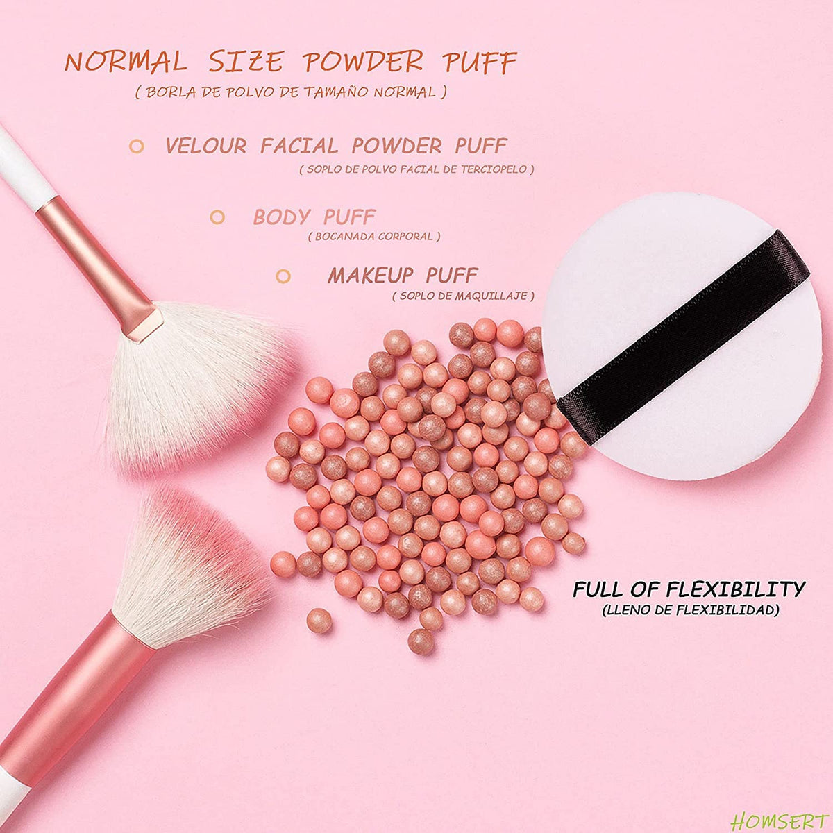 Cosluxe Pro Powder Puff, 3 pcs Ultra Soft Washable Velour Fluffy Body Powder Puffs with Ribbon, Pure Cotton Round Makeup Puff, for Loose Powder Mineral Powder Body Powder, for women White Mini - Image 5