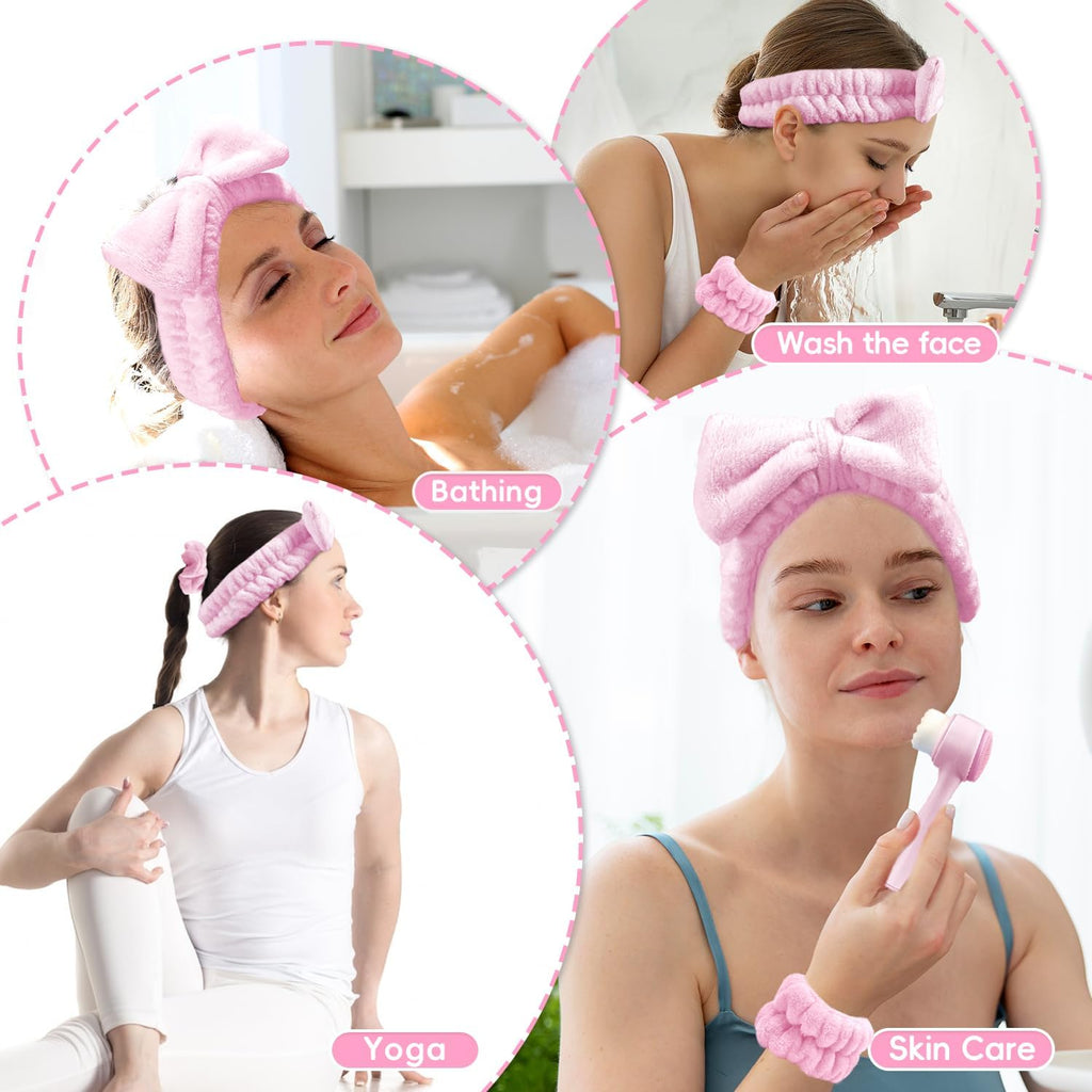 Cosluxe 2-in-1 Facial Cleansing Brush with Makeup Headband – Deep Clean Manual Face Brush for Women, Soft Silicone & Bristle Cleaner - Image 9