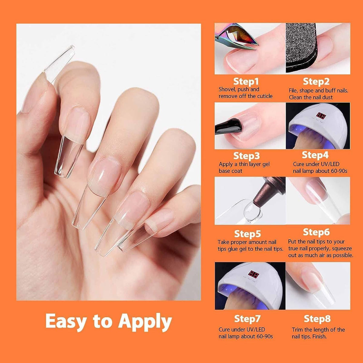 MY COLORS Gel Nail Glue, Solid Nail Gel for Soft Gel Nails Tips 20 ML Nail Lamp Needed Multifunctional Nails Tools Strong Adhesive Rhinestone Glue Gel's - Image 3