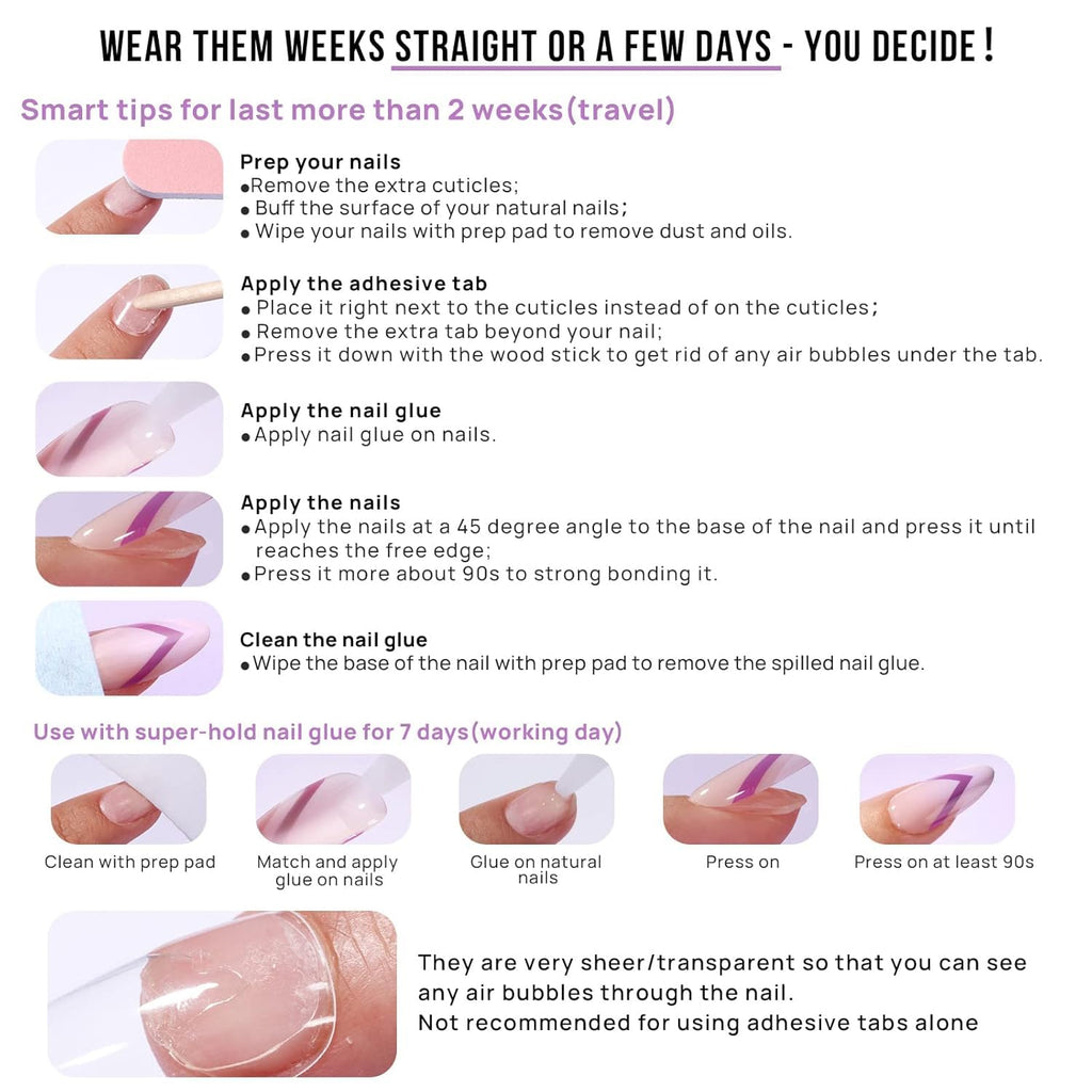 NAILWIND French Tip Press On Nails Almond - Chrome Hot Pink Press On Nail Short, Stick On Nails for Women, Glue On Nail with in 16 Sizes - 30 Soft Gel Fake nail on Kit, for Women Girls (01 - Pink - Berry French, Short) - Image 9