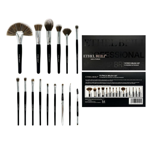 BEILI Professional Makeup Brush Set, Synthetic Foundation Powder Concealers Eye shadows Blush Makeup Brushes - Pack of 15 - Image 2