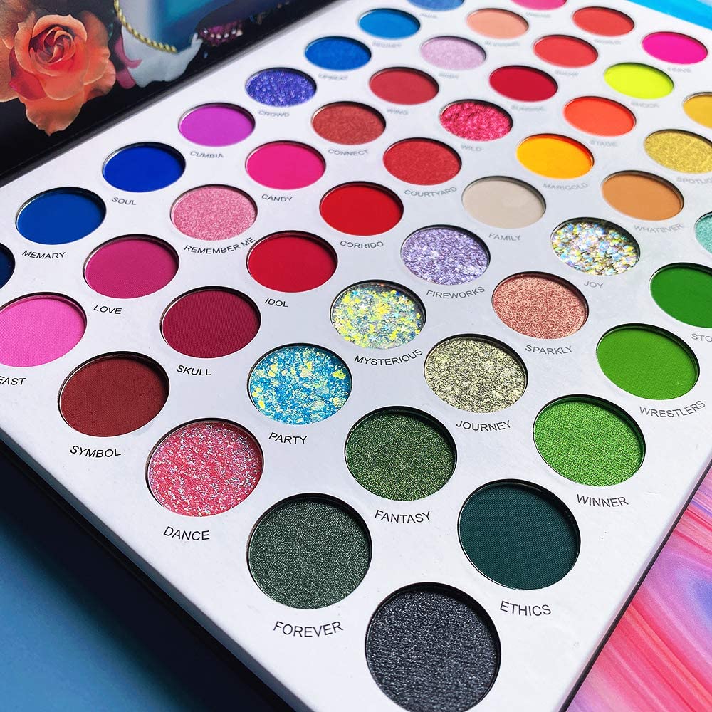 DELANCI Original Big Colorful Eyeshadow Palette Professional 54 Color Board Eye Shadow Bright Neon Glitter Matte Shimmer Makeup Pallet Highly Pigmented Powder Eye Shadow - Image 4