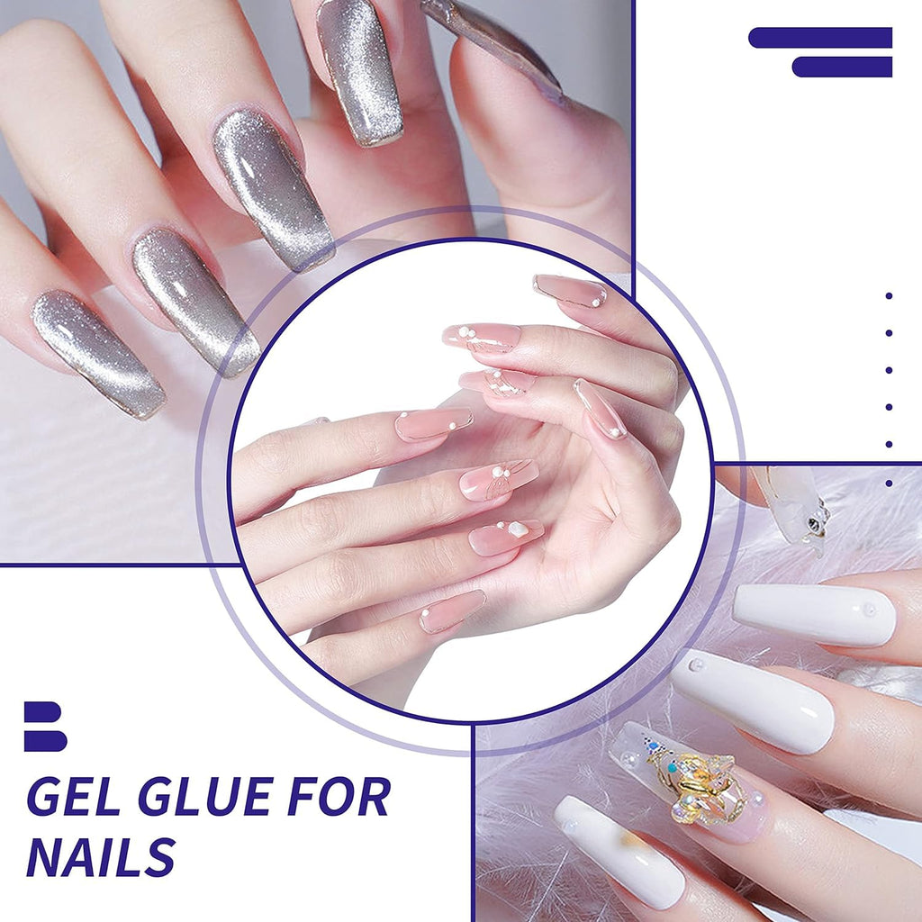 NAILWIND Nail glue set Pack of 5 I Quick Drying Nails Glue I Adhesive Beauty Nail False Nail Tips Acrylic Nail for Nails 5 X 3g - Image 6