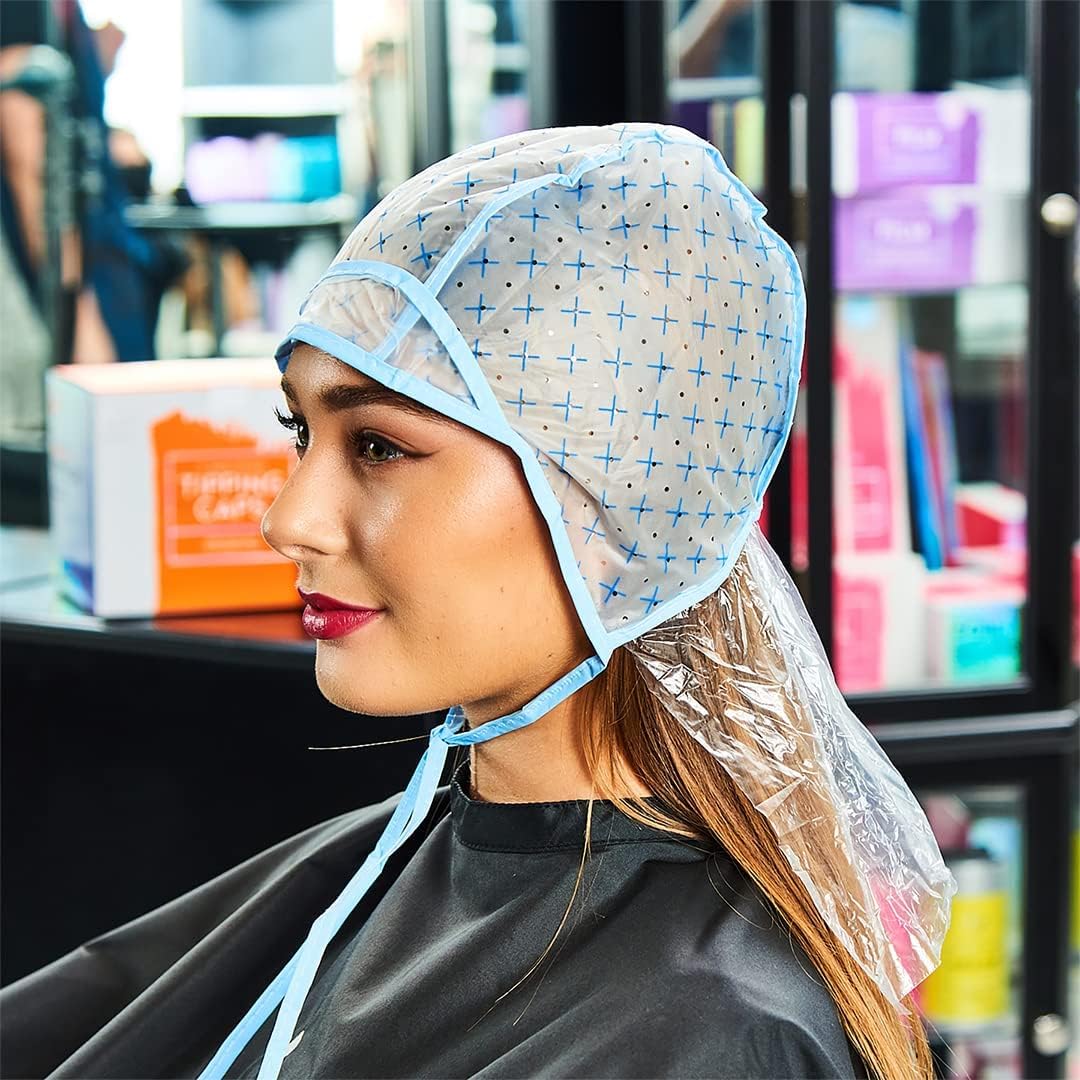 COSLUXE Hair Cap Highlighting Frosting Cap Tipping cap Highlight for Hair Cap Dye Color with Hooks Hair Coloring Salon Hairdressing Tool Kit Salon and Home Use PACK OF 2 - Image 3