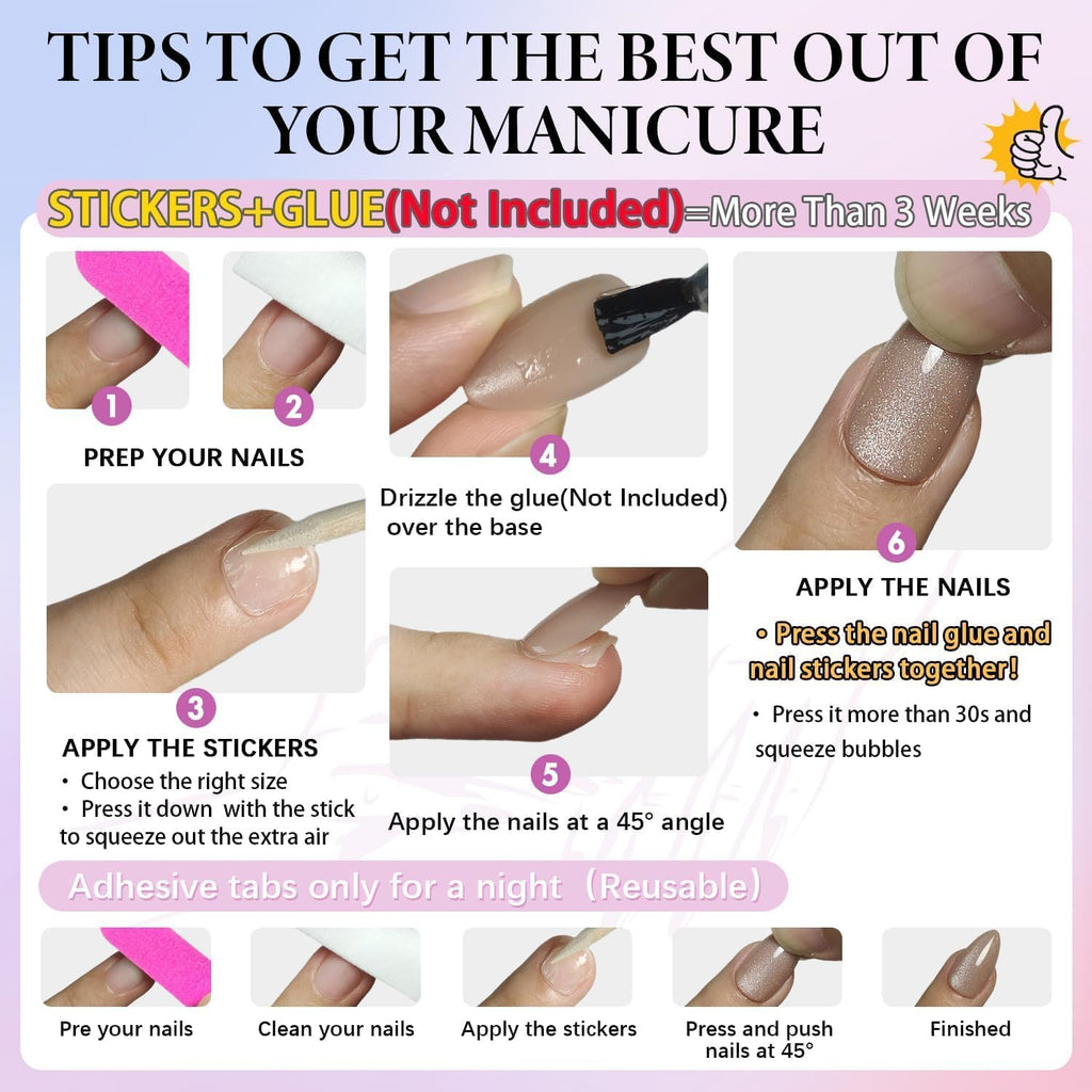 NAILWIND 30Pcs Short Almond chrome & Cat eye Nails, Press On Nails, Soft Gel Mirror Designs Glossy Nail's with Nail Glue, Reusable Glue On in 15 Sizes - 30PCS Stick On Nail Kit, Acrylic Nail for Women 07 - pearl White, - Image 8