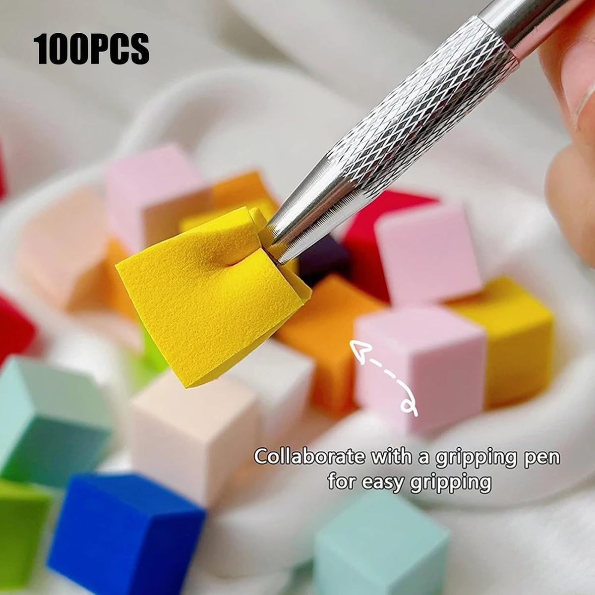 NAILWIND Nail Sponge , 4 Claws Nail Sponge Metal Grabber with 50 Pcs Mini Replaceable Nail Sponges Blocks for Ombre Nail Art, Stamping Tools Nail Art Tools Nail Accessories - Image 7