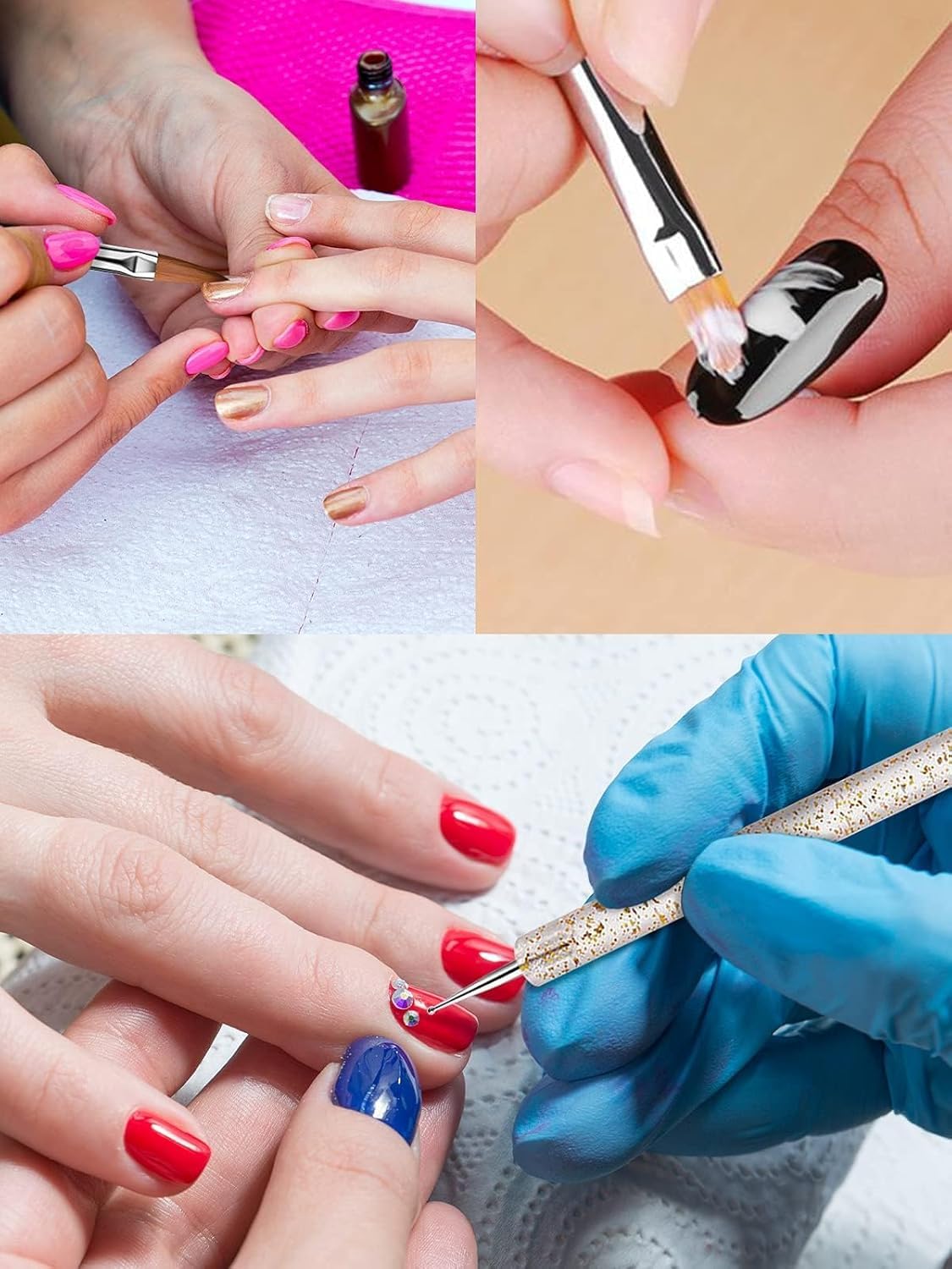 NAILWIND 33pcs Acrylic Nail Brush Set, UV Gel Nail Art Brushes Kit with Nail Flower Painting Brush, Double Ended Nail Dotting Pen, Liner & Nail Extension Gel Brush for DIY Nail Art, Salon & Home Use - Image 4