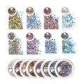 NAILWIND Nail Glitter Sequins Powder, Nail Decal Manicure for Nail Glitter Nail Polish Acrylic Nails 8 Pcs Nails Glitters Makeup Glitter Face Body Eye Hair Nails Festival Holographic