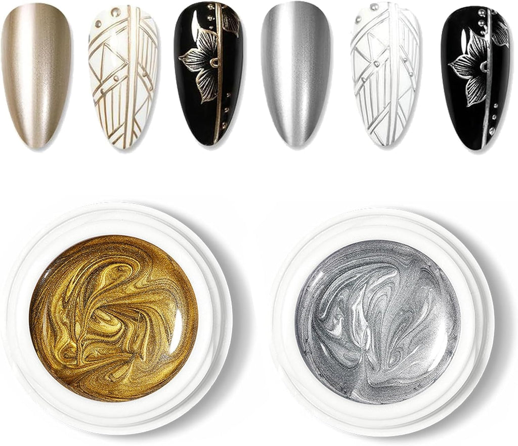 NAILWIND Mirror Metallic Nail Polish, Metal Painted Gel Nail Polish - Reflective High Shine Nail Polish Soak Off UV/LED - 3D Metal Gel Longlasting Brightness (SILVER, 5g) - Image 2