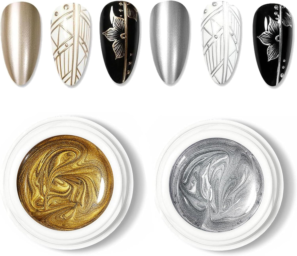 NAILWIND Mirror Metallic Nail Polish, Metal Painted Gel Nail Polish - Reflective High Shine Nail Polish Soak Off UV/LED - 3D Metal Gel Longlasting Brightness (SILVER, 5g) - Image 2