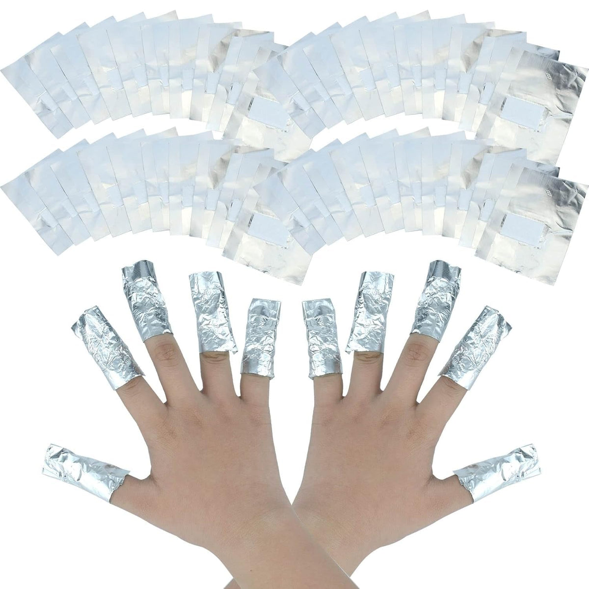 NAILWIND Nail Polish Remover Gel Sheets Acetone Free, Nail Foil Wraps Gel Polish Remover Foils Acrylic Tin Soak Off Pads with Pre-attached Lint-free for Women Girls Home and Salon Use, 200 Count