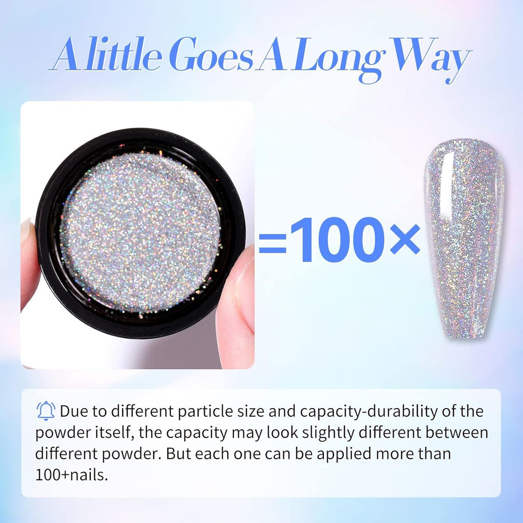 NAILWIND Colors Chrome Nail Powder Set, Gold, Silver,Red,Pink Reflective Glitter Metallic Mirror Effect for Nails Art Design 3D Holographic Silver Rose Gold Pigment 4 - Pcs set, - Image 7