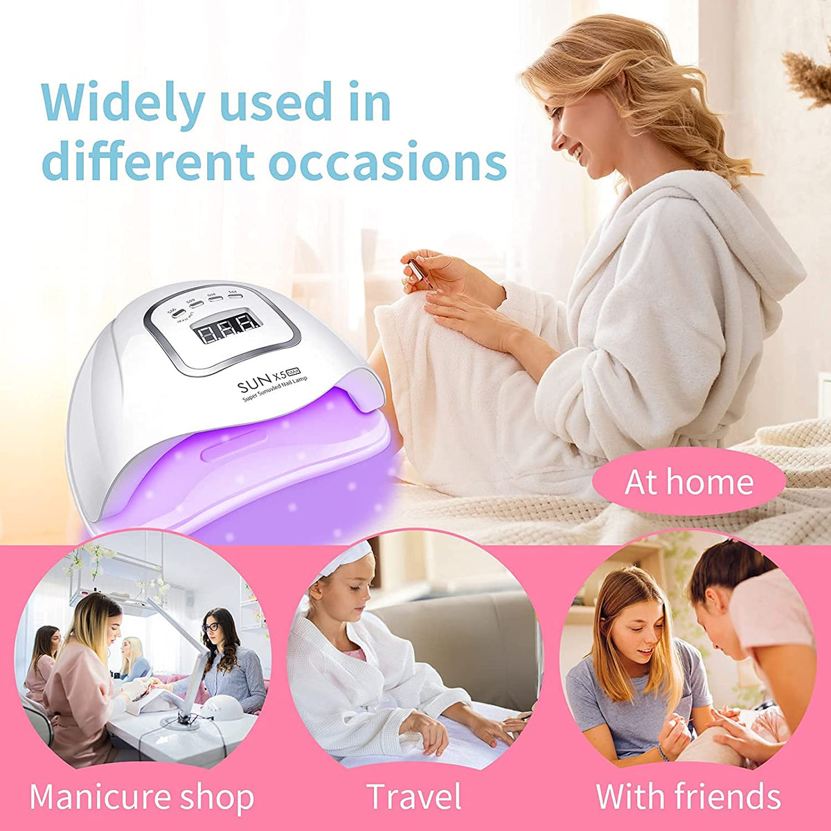 NAILWIND UV LED Gel Nail Lamp,Professional 48W UV Nail Light for Gel Polish Fast Curing with 24 Lamp Beads, Lightweight LED Gel UV Nail Dryer for Salon Home - Image 7