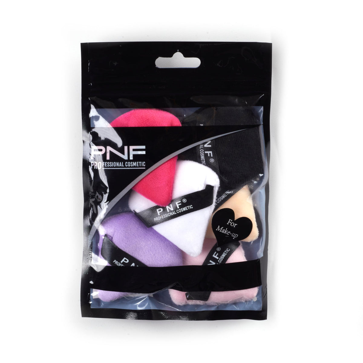 PNF PROFESSIONAL Pizza Powder Finger Puff for Face Makeup | 6 Pcs - Mini Triangle Wedge Shape Designed | for Contouring Under Eyes and Corners | Loose Powder Mineral Powder Makeup Tool Multicolour - Image 2