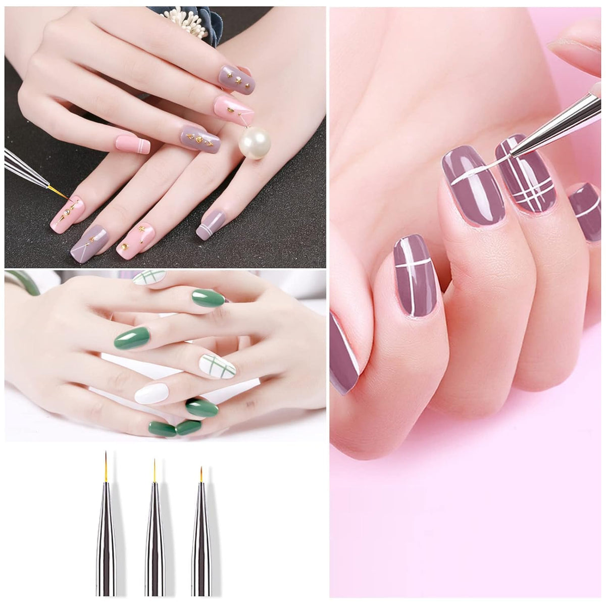 NAILWIND Dual-Ended Nail Art Brushes, Manicure Picking Pen for Rhinestones, Steel Balls, Pearls - DIY Gel Nail Making Dots Design Pen (Wooden Handle, 5 PCS) - Image 9