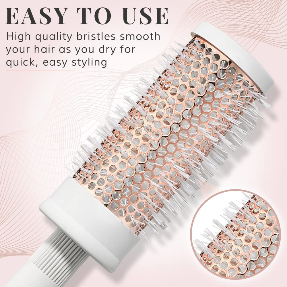 COSLUXE Professional Round Brush Set for Blow Drying Curling,Round Hair Brush Set for Woman Curly and Straight Salon Hair Styling, (PINK, 25mm -1pcs) - Image 7