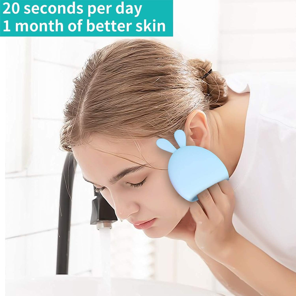 Cosluxe Soft Silicone Face Brush Massager, 1pcs Face Cleanser and Massager Scrubber Pad, Handheld Manual Facial Cleansing for face, Removing Blackhead, Massaging - Image 2