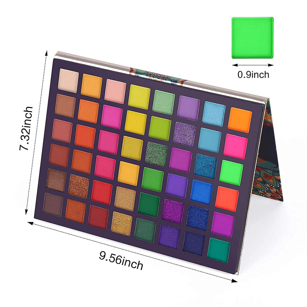 COSLUXE UCAN BE Exo tic Flavors Neon Eyeshadow Makeup Palette, 48 Colorful High Pigmented - Rainbow Glitter Eye Shadow Make Up Pallete, Multicolor, Shimmery, Satin & Matte Finish - Image 5