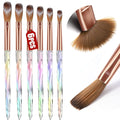 NAILWIND Acrylic Brush Set 6PCS Professional Nail Brushes for Application, Powder, Art Extension, 3D Carving, Manicure Tool, Home DIY - Sizes 4/6/8/10/12/14