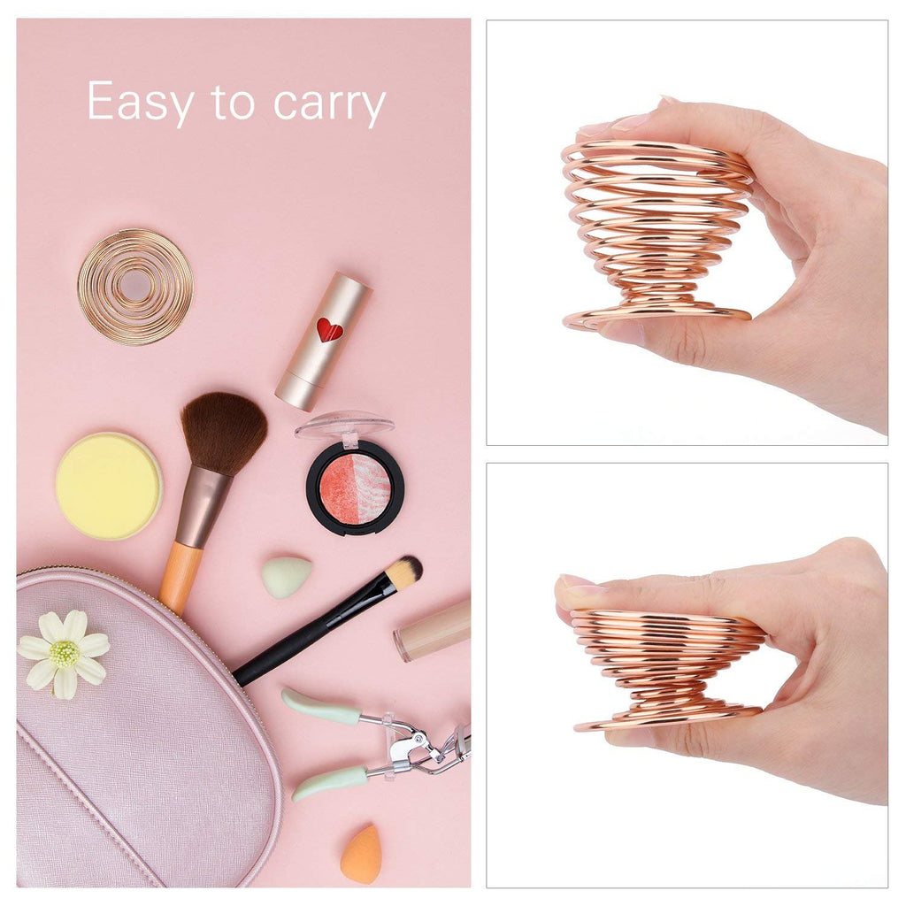 Cosluxe Makeup Sponge Holder, Beauty Blender Holder, 2 Pack Rose Gold Makeup Sponge Drying Stand Storage Egg Powder Puff Display Stand - Image 3