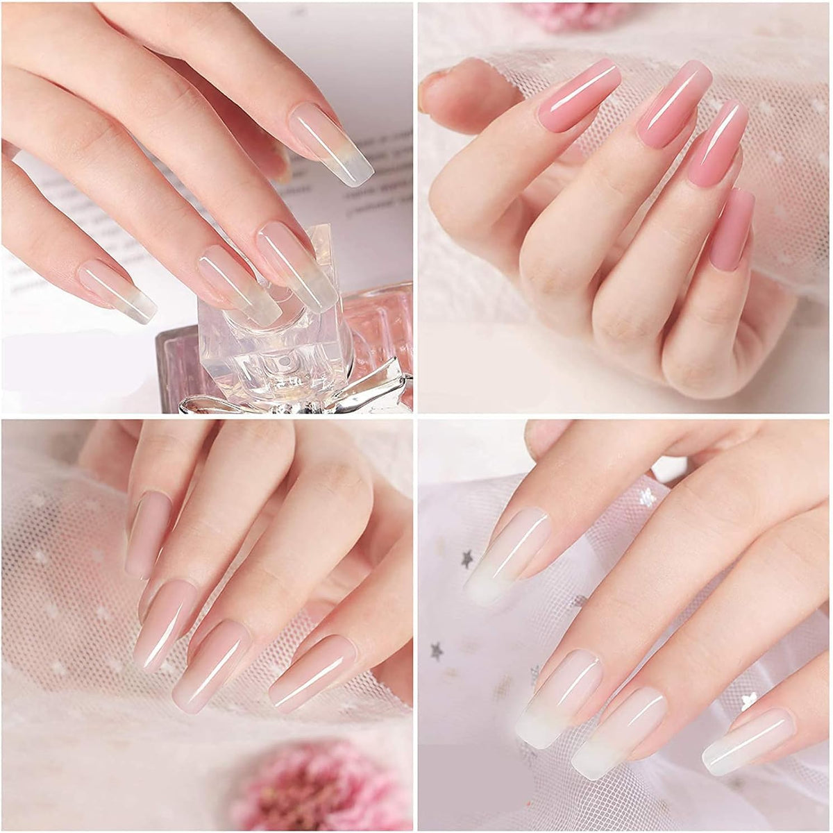NAILWIND Poly Gel Quick Building Nail Set,100Pcs False Nail Mold Clear Nail Extension Form Tips,10 Nail Tips Clip And 1Pcs Dual-Ended Poly Extension Brush Picker For Polygel Extension,Home Salon - Image 8