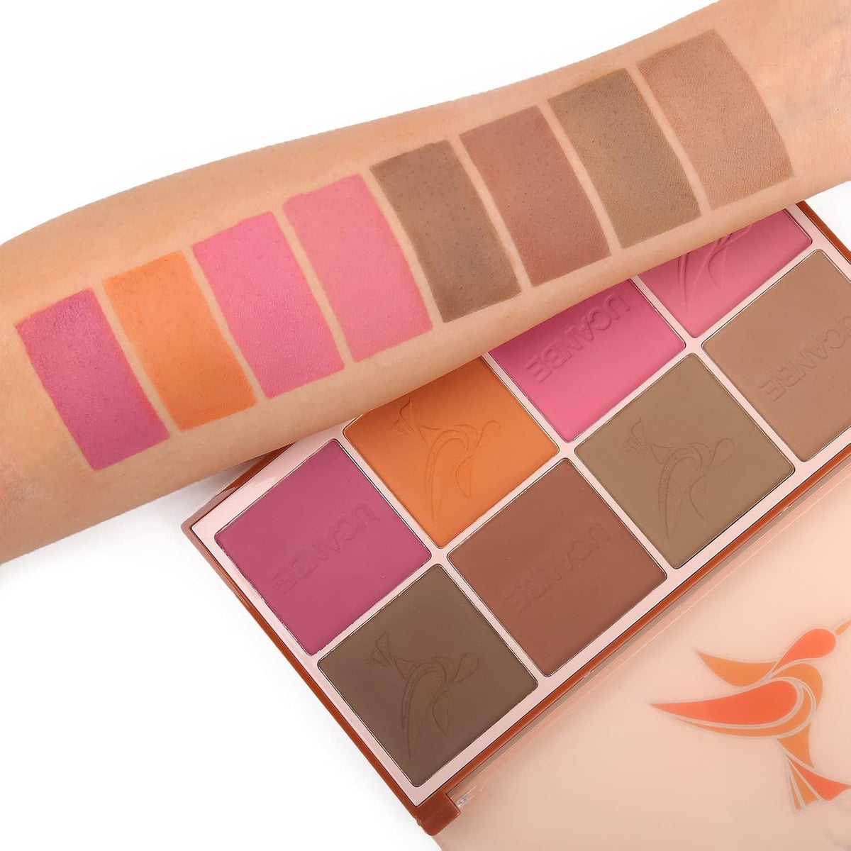 UCANBE 8 Color Blush Makeup Palette - Versatility Face Shaping, Pigmented Matte Smooth Natural Long Lasting Powder Bronzer Blushing Palette - Image 2