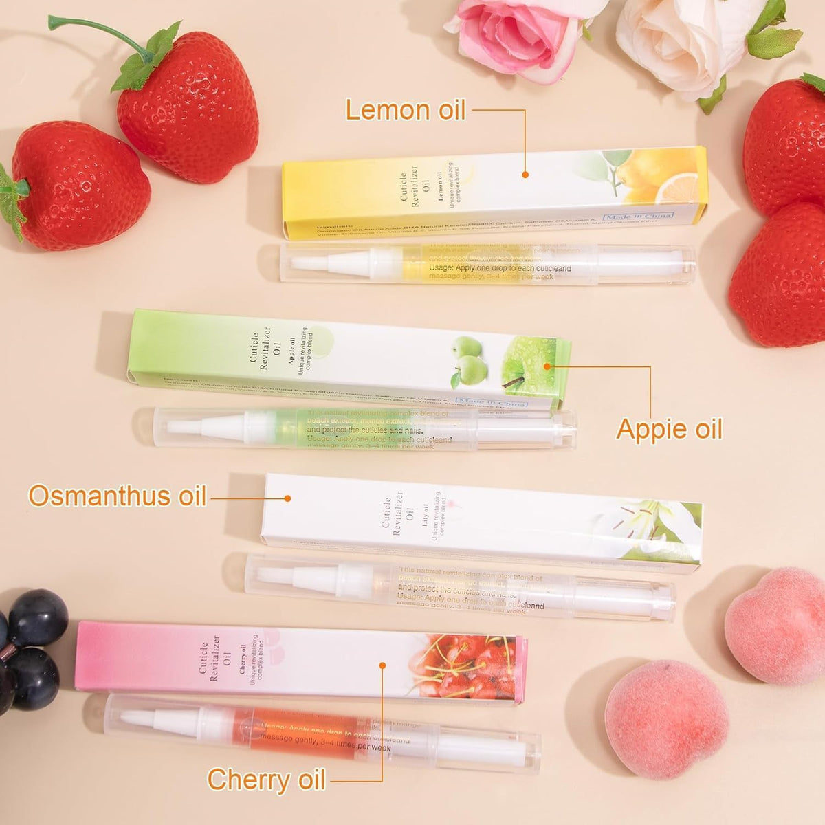 NAILWIND 4 Pcs Cuticle Oil Pens with Nail File for Nail Care, Nail Pen Oil with Natural Ingredients, Fingernails and Toenails Oil Cuticle for Repairing Cracked - Image 7
