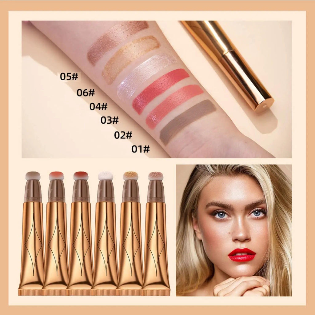 My Colors Liquid Highlighter Stick with Cushion Applicator, Soft Touch Long Lasting Natural Matte Finish, Silky Cream Face Highlighter and Contour Bronzer Stick (H3) - Image 5