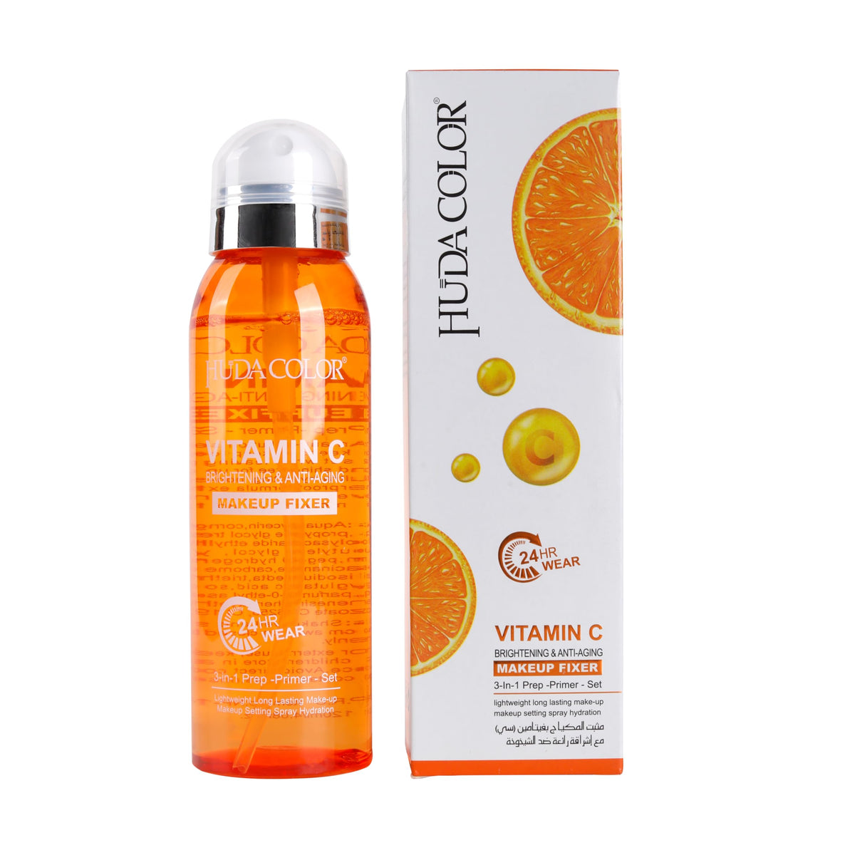 HUDAMOJI Vitamin C Brightening & Anti-Aging Makeup Fixer, Long Lasting Matte Finish, For Face Makeup, Makeup Setting spray,120ml