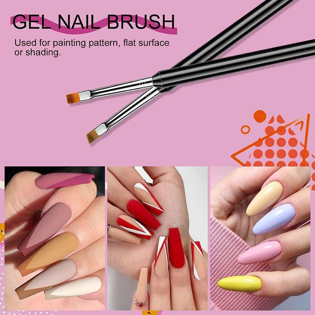 NAILWIND Nail Art Brush Set - 6pcs Double-End Nail Art Brushes Kit Professional Manicure Tools Kit with Painting Dotting Line Pen for Gel Polish Nail Designs Nail Carving French Nails - Image 3
