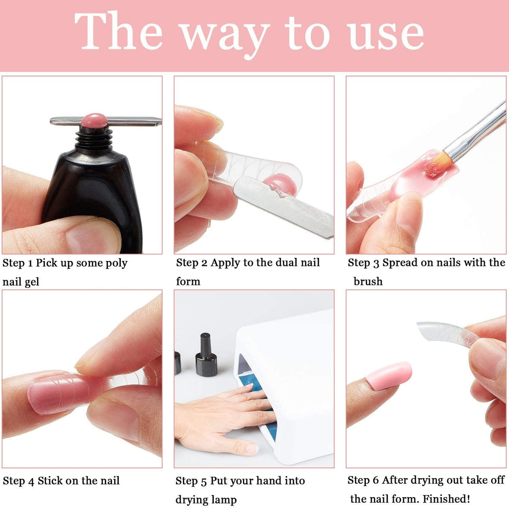 NAILWIND Dual-Ended Poly Nail Gel Brush and Picker 6 Pcs Set, 2 In 1 Design Nail Brush Gel Nail Tool for Poly UV Gel Acrylic Nails Extension - Image 3