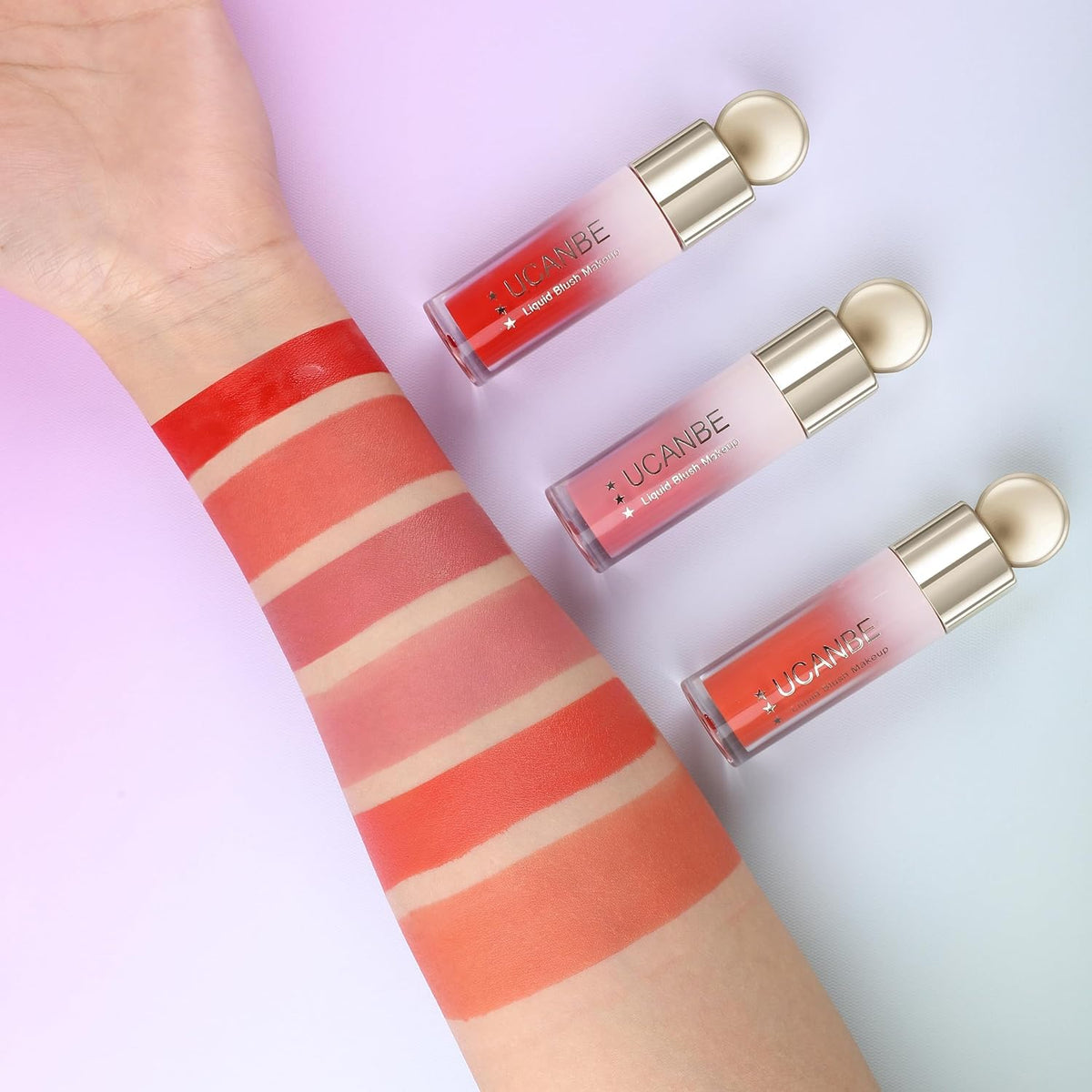 COSLUXE UCANBE 3 PCS Liquid Blush Makeup Set, Blendable Soft Cream Face Blush for Cheeks, Natural Matte Finish Looking Long-Wearing Smudge-Proof Moisturizing Makeup (02) - Image 5
