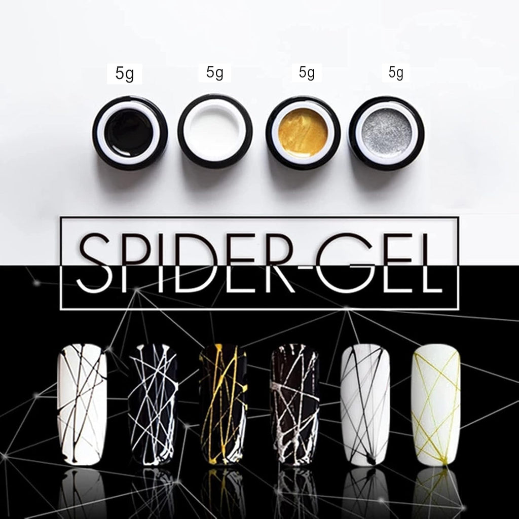 NAILWIND Spider Gel for Nail Art, Painting Elastic Drawing Spider Gel Soak off UV LED Gel Polish, Nail Art DIY Gel's Paint Design Point To Line Drawing And Painting Gold, 5g - Image 7