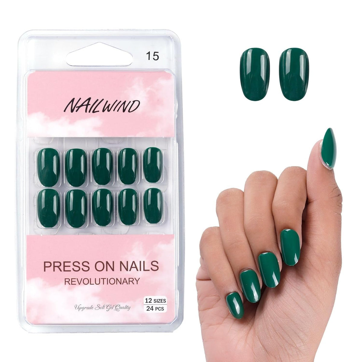 NAILWIND 24 Press on Nails | Natural French Short False Nails | Acrylic Full Cover Nails | Natural Fake Nails Delicate & Comfortable for Women and Girls (V-15) - Image 2