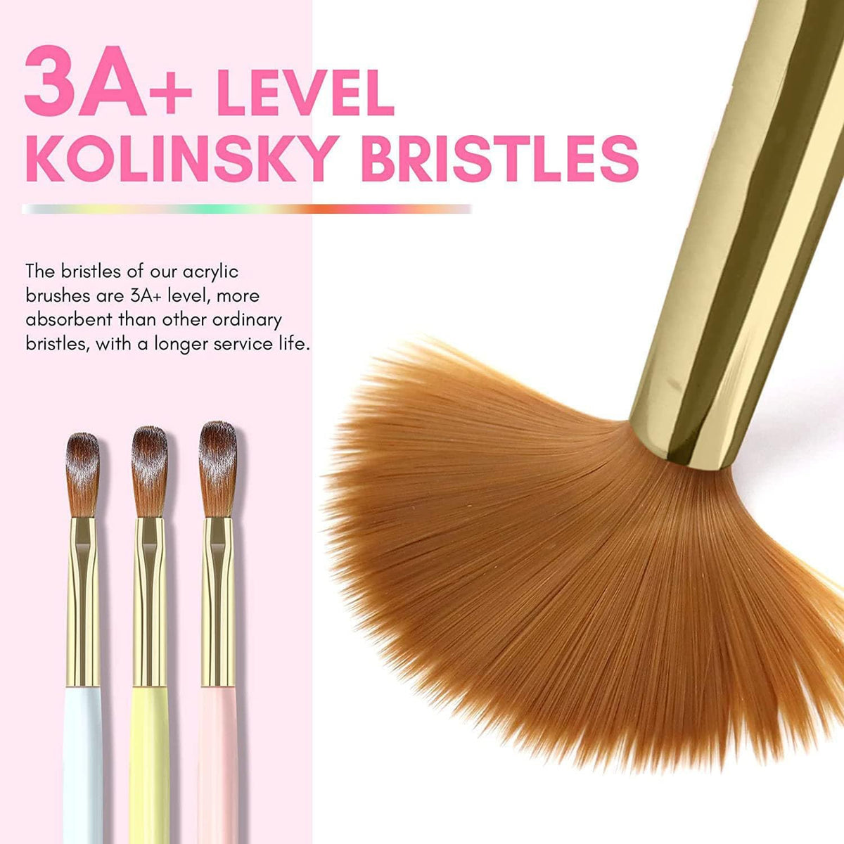 NAILWIND 9PCS Acrylic Nail Brush Set,Nail Art Brushes Set Nail Art Design Pen Painting Tools Fingernail Brush for Acrylic Powder Application Nail Extension 3D Carving Size 4/6/8/10/12/14/16/18/20 - Image 4