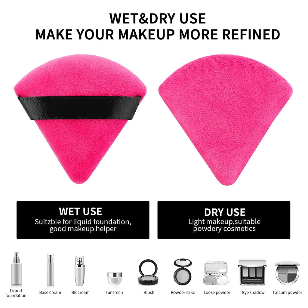 My Colors 6 Pieces Powder Puff Soft Face Triangle Makeup Puff for Loose Powder Body Cosmetic Foundation Sponges Beauty Blender Makeup Tool Multicolors - Image 5